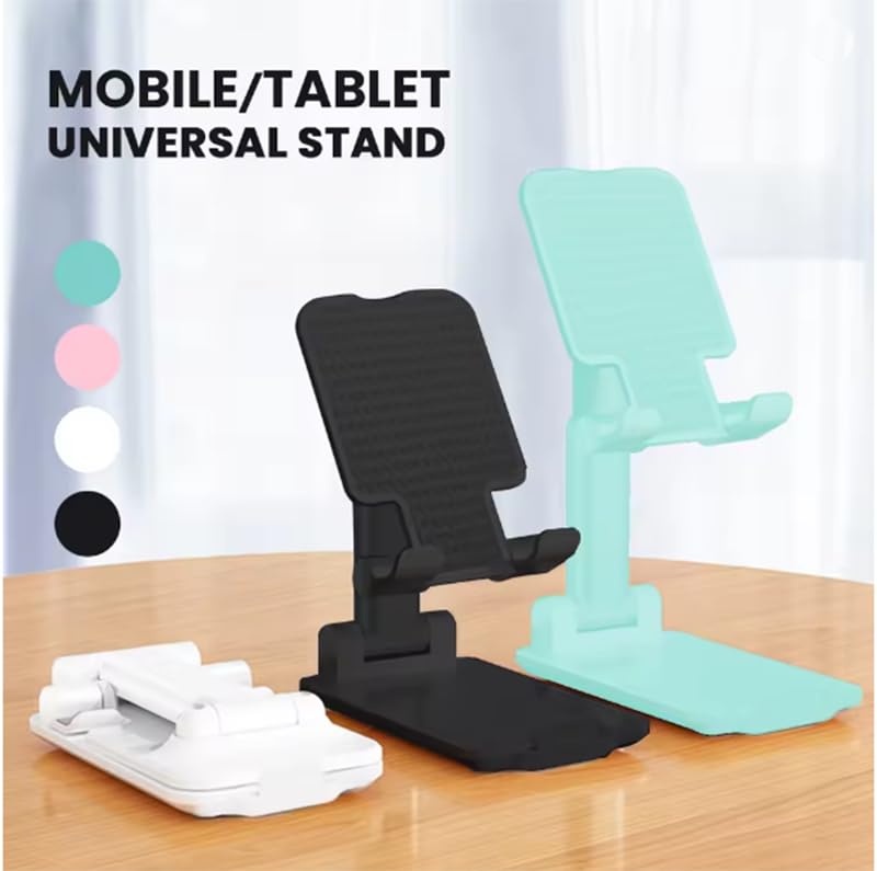 Desktop Phone Holder Stand Phone Support Adjustable Angle Height Cell Phone Stand Universal for iPhone 14 65 14 13 pro max，All Smart Phones (Green) - color: Green