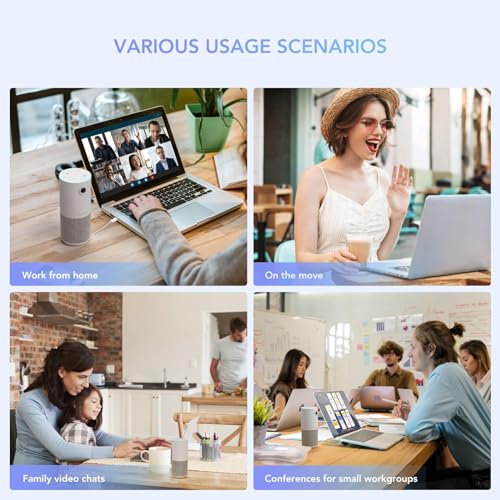NUROUM C10(2nd Gen) 1080P Conference Webcam with Microphone Speaker, Portable All in One Computer Camera for Video Conference, AI Noise Cancellation & AGC, USB Plug&Play for PC/Desktop Zoom/Teams