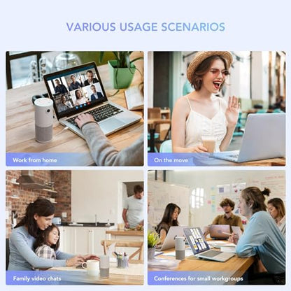 NUROUM C10(2nd Gen) 1080P Conference Webcam with Microphone Speaker, Portable All in One Computer Camera for Video Conference, AI Noise Cancellation & AGC, USB Plug&Play for PC/Desktop Zoom/Teams