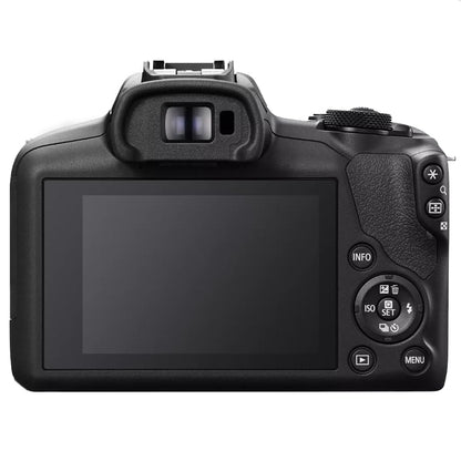 Canon EOS R100 Mirrorless Camera Body w/ 2 Lens Kit RF-S 18-45mm is STM and RF-S 55-210mm is STM 6052C022 Bundle w/Deco Gear Bag + 2X Battery + 2X 64GB Memory Cards + Photography Pro Kit & More - color: Midnight