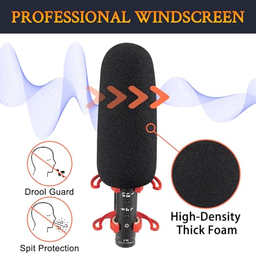 SOULWIT 2Pcs Pop Filter for RØDE(Rode) VideoMic NTG Microphone - Black