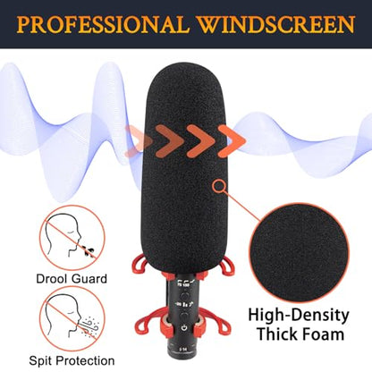 SOULWIT 2Pcs Pop Filter for RØDE(Rode) VideoMic NTG Microphone - Black