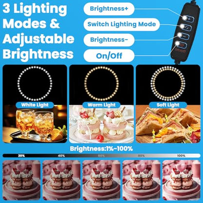 Light Box,Light Box Photography,12"x12"Photo Box,Photo Light Box,Product Photography Light Box with CRI >95,120 LEDs Lights,6 Photo Backdrops for Product Display - size: 12in X 12in