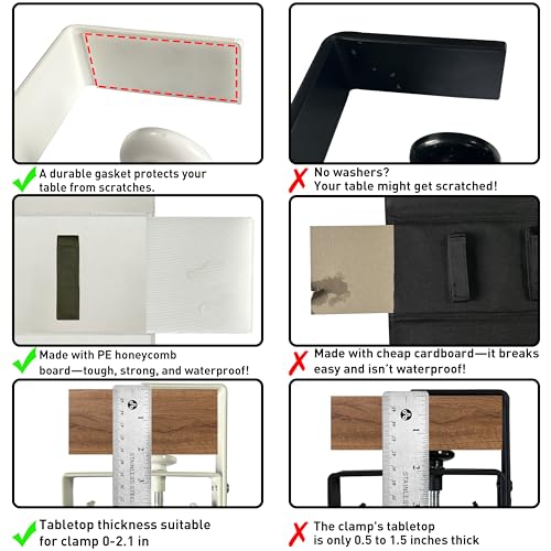 Under Desk Cable Management Tray – No Drill, 28" L x 6" W, Non-Scratch Silicone Clamps, 16 Cable Slots, Washable Honeycomb Base,Beige - color: Beige, size: Upgraded with Enhanced Features-28"L x 6.0"W