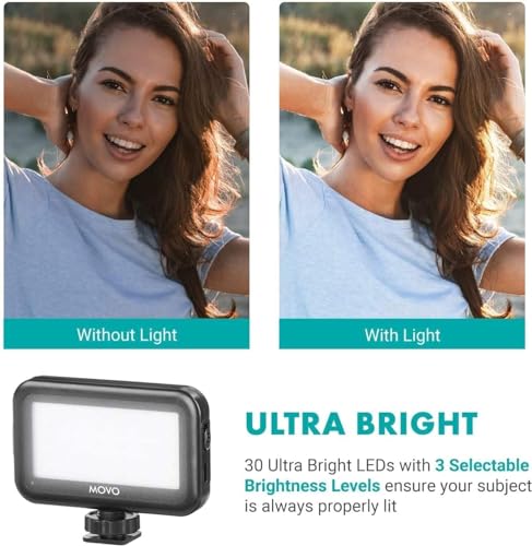 Movo iVlogger Vlogging Kit for iPhone with Fullsize Tripod - Lightning Compatible YouTube Starter Kit for Content Creators - Accessories: Tripods, Phone Mount, LED Light and Shotgun Mic - size: Lightning