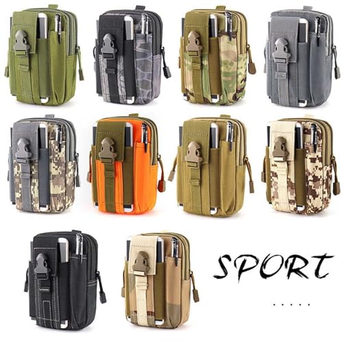 Belt Pouch, Tactical Molle Phone Pouch EDC Utility Pouches Waist Bag, Small Cell Phone Holster Gear Tool Gadget Pocket for Men - color: Khaki