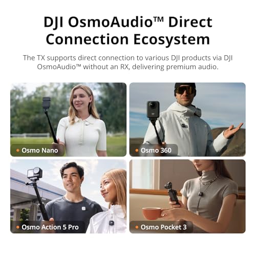 DJI Mic Mini Transmitter (Infinity Black), Ultralight, Wireless Lavalier Microphone for DJI Action 5 Pro/Osmo Pocket 3, Noise Cancelling, Wireless Microphone for Camera/iPhone/Android, Vlog, Streaming - style: Mic Mini Transmitter (Infinity Black)