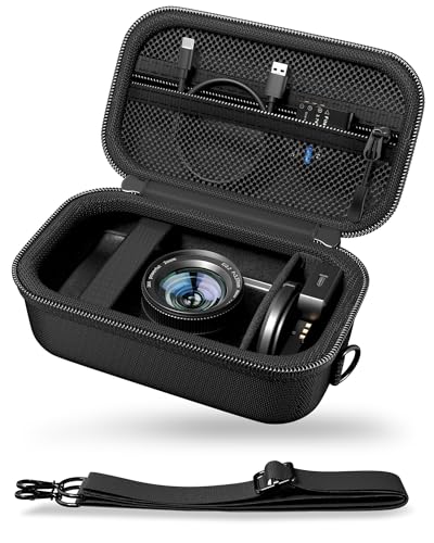 ProCase Hard 4K Digital Camera Case for VJIANGER, JGIPL, Duluvulu, Zostuic, Oiadek, Lecnippy, NIKICAM Camera Accessories, Protective Vlogging Travel Carrying Storage Bag with Shoulder Strap -Black