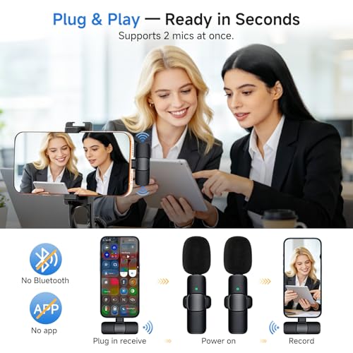 Wireless Selfie Monitor Vlogging Kit with Microphone, 65in Extendable Phone Tripod Selfie Stick, Magnetic Back Camera Monitor, 164ft Stable Wireless Casting, No Lag No Overheating for iPhone & Android
