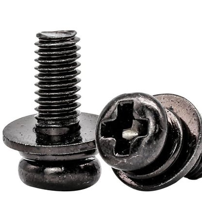 20 PCS Vesa Screws, VESA Compatible M4x10mm TV/Monitor Wall Mount Screws for 75x75mm and 100x100mm Brackets. Phillips Head M4 x 10mm Black with Washers - size: M4, style: 20 PCS