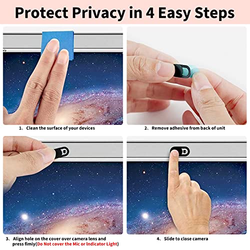 Yilador Webcam Cover (6 Pack) 0.03 inch Ultra Thin Laptop Camera Cover Slide for Computer MacBook Pro/Air iMac iPhone Cell Phone PC Tablet Notebook Surface Pro Echo Show Camera Blocker Slider - Black - color: 6*Black