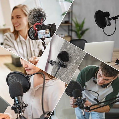 MECCANIXITY Microphone Cover Mini Furry Windscreen Foam Mic Sponge 5mm with Black Cap for 0.5 to 1.2mm Microphone 1 Set - color: Black, size: 5mm