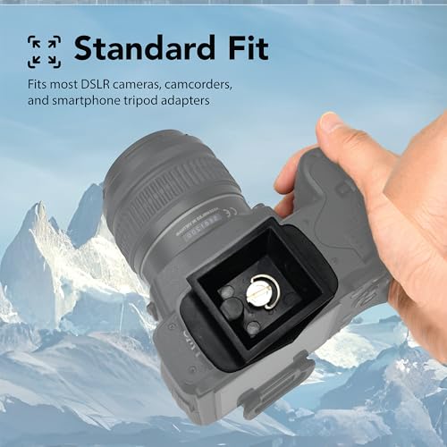 Foto&Tech 2 Pieces 44mm Tripod Quick Release Plate, Camera Adapter for Tripod with 1/4"-20 Screw Replacement for DSLR Cameras Smartphones Camcorders Compatible with Vista and Other Tripods - size: 44mm