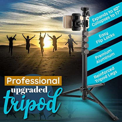 GearLight 12" LED Ring Light Stand and Phone Holder - Selfie Light Tripod w/Adjustable Height and Lighting Modes for TikTok, YouTube, Zoom, Video Recording, Computer, Makeup & Photography - size: 12" with Tripod