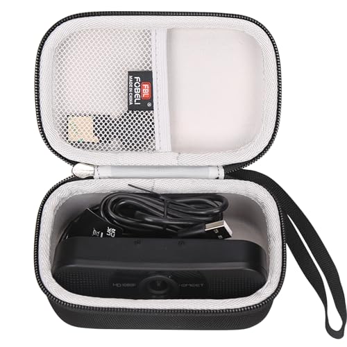 FBLFOBELI EVA Hard Case for eMeet C960 Web Camera/Logitech C920 C930e C922 C270/NexiGo N60 N930AF HD Webcam, Travel Carrying Storage Bag