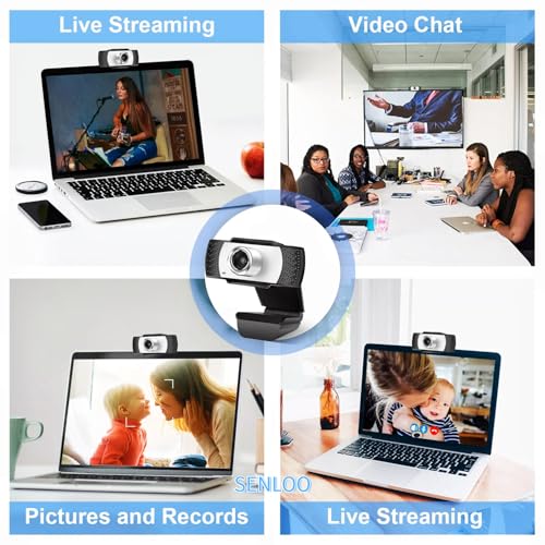1080P HD Webcam for PC - Computer Camera for Desktop - PC Camera Web Cam with Noise-Cancelling Mic, Wide Angle, USB Plug & Play for Video Conferencing, Streaming, Zoom/Skype/YouTube/Laptop