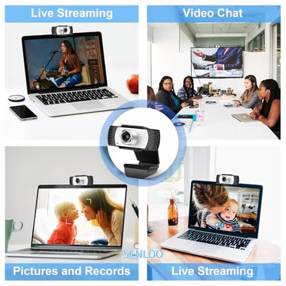 1080P HD Webcam for PC - Computer Camera for Desktop - PC Camera Web Cam with Noise-Cancelling Mic, Wide Angle, USB Plug & Play for Video Conferencing, Streaming, Zoom/Skype/YouTube/Laptop