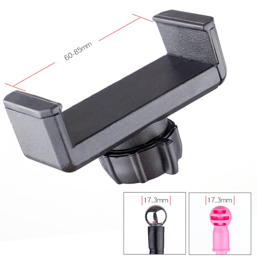 VizGiz 2 Pack Ring Light Phone Holder Replacement Clamp 17mm Rotate Ball Hole Clip Base for Hose Gooseneck Support Stand Live Broadcast Tripod Monopod Mount Attachment Cradle