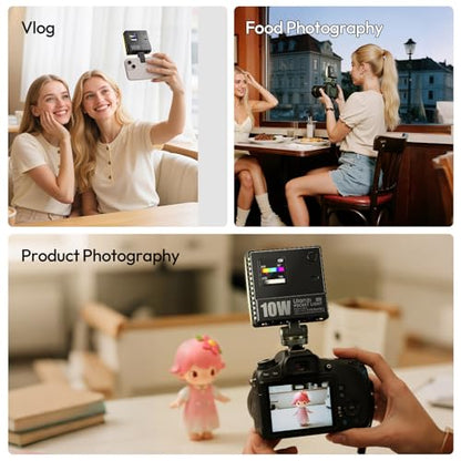 Ulanzi C10 10W Portable Selfie LED Light - 1300 Lux vlogging Light, 3300mAh,Video Conference Lighting Kit, Phone Selfie Lights with Clip & Cold Shoe, Clip Light for iPhone 17 Tablet Computer Laptop