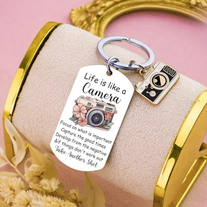 Ibiwe Photographers Gifts Camera Keychain Cool Gifts for Photographers Women Men Photograph Lovers Gift Unique Birthday Christmas Wedding Thank You Gift