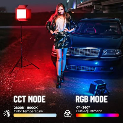 Mettlelite SPL210C RGB LED Video Light with APP Control, 360 Full Color RGB Panel, 2800K-8000K, CRI/TLCI 97+, 10 Scenes, Professional Photography Studio Lighting for YouTube/Stream/Photo/Video - size: SPL210C - 1 Light