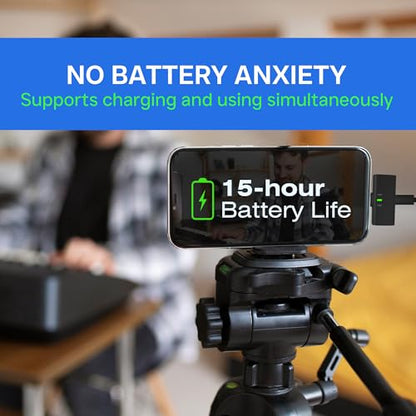 Wireless Lavalier Microphone Noise Cancelling for Android iPhone 15H Battery Life with Charging Case Lapel Micphone Wireless for Video Recording Podcast - size: Lingtning