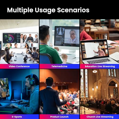 4K UHD PTZ Camera AI-Auto Tracking, 20X Optical Zoom, USB3.0/HDMI/LAN PoE, IP Live Streaming, PTZ Conference Room Camera for Church Services Education Conference Events, Work with YouTube OBS - color: Black