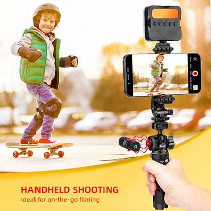 Zeadio Metal Camera Mini Tripod, with 1/4" Screw Ball Head Mount, Adjustable Heights Desktop Vlog Stand for Smooth 4 Osmo Mobile Ronin-S Vimble 2 Gimbal Handle Grip Stabilizer and All Cameras - style: Standard Ball Head