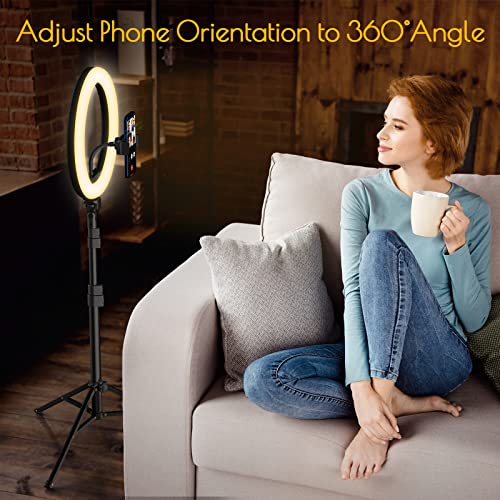 Weilisi 12" Selfie Ring Light with 63" Tripod Stand, Dimmable LED Ring Light with Phone Holder and Wireless Remote, [2-in-1] RGB & Selfie Stick for Photography/Makeup/Live Stream/YouTube - color: White/Warm
