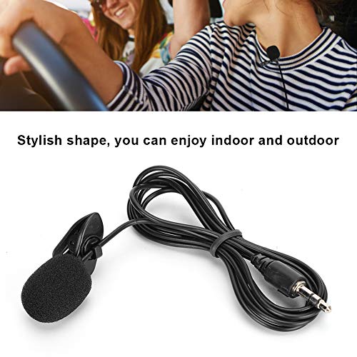 ASHATA Wired Clip Microphone Anti Noise Audio Mic Interviewing Black 5Pcs Mini Mic Reporter for Teacher