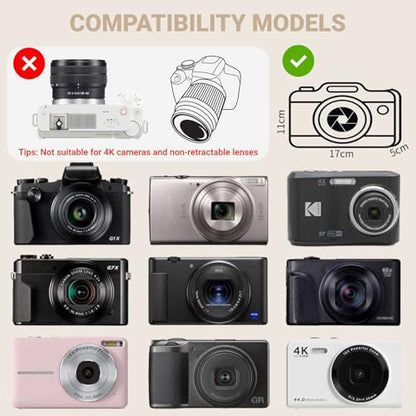 TAAOKA Digital Camera Case, Protective & Lightweight Camera Case with 3 Carrying Ways, Waterproof & Shockproof Small Camera Bag for PowerShot/Sony DSCW800/DSCW830 - Beige - color: Beige, style: Style1