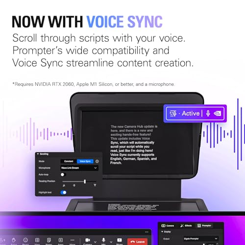 Elgato Prompter, Teleprompter with Built-in Screen | Drag-and-drop display, Supports DSLR, webcam, smartphone, Read chat or scripts, Works with Mac, PC, Stream Deck - style: Prompter