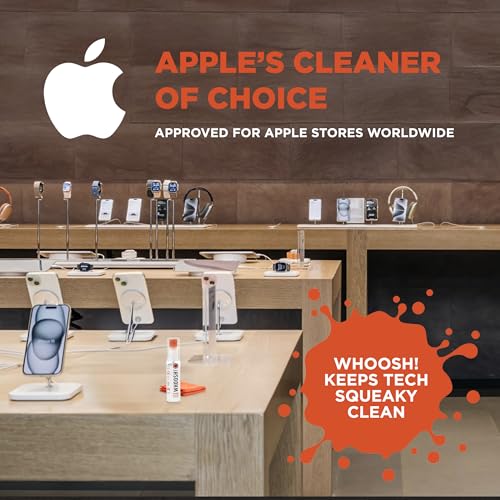 WHOOSH! Screen Shine Go XL - 3.4 fl oz with Microfiber Cloth - Powerful Streak-Free Screen Cleaner Spray and Wipe for MacBook, Laptop, Car, Eyeglasses & Phone - Sleek Bottle for Home, Work or Travel - size: 3.4 fl oz (Pack of 1)