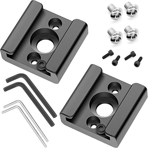 2 Pack Cold Shoe Mount Adapter Cold Shoe Bracket Standard Shoe Type with 1/4" Thread Hole for Camera DSLR Flash Led Light Monitor Video and More - color: BK 2Pack
