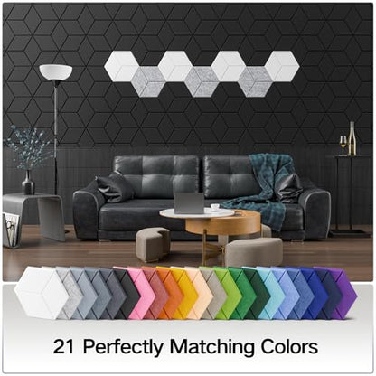 12 Pack Self-Adhesive Acoustic Panels 12" X 10" X 0.4" - Sound Proof Foam Panels with High Density,Stylish Y-Lined Design, Flame Resistant, Absorb Noise and Eliminate Echoes(Silver Gray) - color: Silver/Gray, size: Y-Cut Hexagon 12 Pack