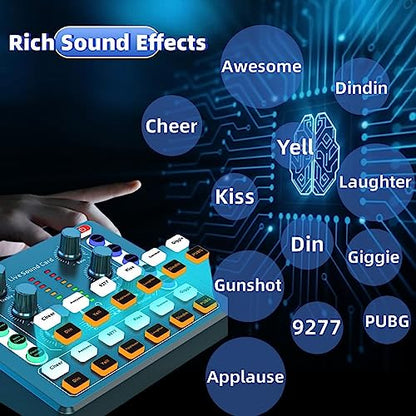 Podcast Equipment Bundle, BM-800 Podcast Microphone Bundle-Voice Changer with live Sound Card-Studio Condenser Microphone for Phone, PC, DJ, Perfect for Recording, Singing, Streaming and Gaming