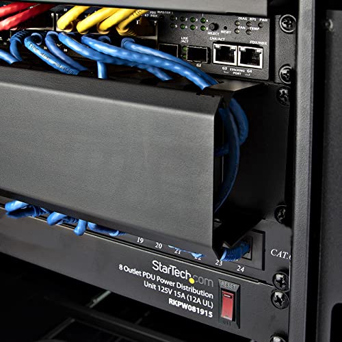 StarTech Horizontal 2U Rack Finger Duct with Cover, 19in Steel Wire Duct - style: 2U | Horizontal