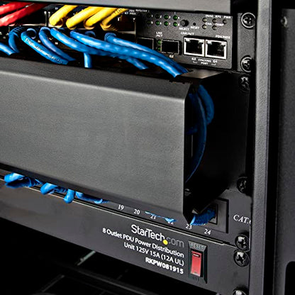 StarTech Horizontal 2U Rack Finger Duct with Cover, 19in Steel Wire Duct - style: 2U | Horizontal