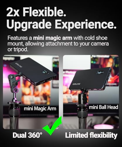 ORLN'K Portable RGB Video Light 10W 4000mAh, LED Video Light Panel with Soft Diffuser for Photographer, Content Creator Fits iPhone, for Sony Canon Nikon Fuji Panasonic Cameras (Tripod Combo) - style: 7in1 TripodCombo