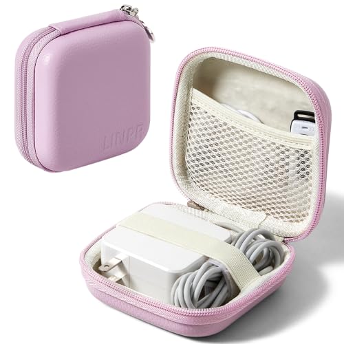 Charger Case for Macbook, Portable Tech Electronic Organizer Bag, Small Travel Storage Pouch for Laptop Accessories, MacBook Power Adapter, Charging Cords, USB Drives (Light Purple, M) - color: Light Purple, size: M