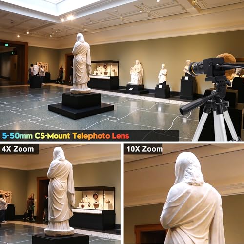SVPRO HDMI USB Camera 4K 60fps USB3.0 Streaming Webcam with Zoom 5-50mm Telephoto Lens,10X Optical Zoom Industrial Microscope Camera H.264 Video Camera for Computer,Raspberry Pi,Monitor - color: Camera with 5-50mm Lens