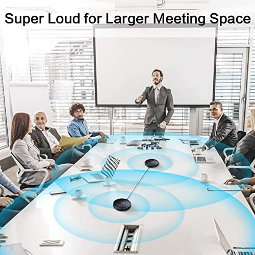 EMEET Bluetooth Speakerphone - Daisy Chain/Use Alone up to 16 attendees, M220 Professional Wireless Speakerphone 360°Voice Pick-up 8 AI Noise Cancellation Mics Skype Speakerphone for Conference Calls - style: M220-16 People