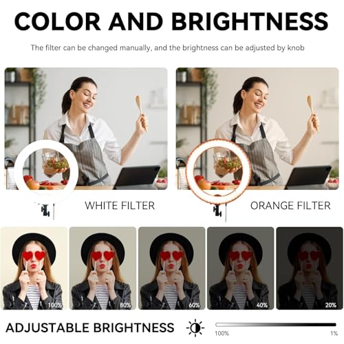 Ring Light Kit 18" 55W 5500k dimmable LED Light, 70inch Foldable Stand, Phone Clip, Short Video, Studio Video Photography Lighting, Spot Lights，Selfie and Live Streaming,You Tube,TikTok