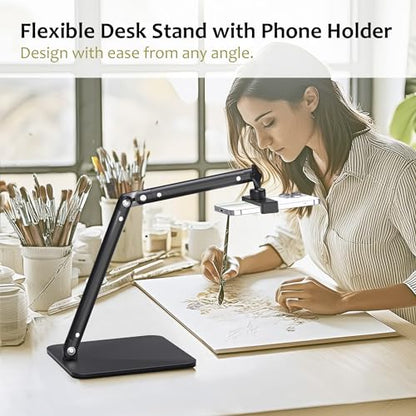Lufia Webcam Camera Stand, Phone Mount, Sturdy Desk Mount for Webcam C922 C930e C920S C920 C615 C960 C920x BRIO 4K, Phone Mount, Right Light with 1/4" Thread