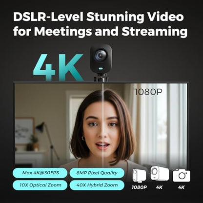 NearStream 2-Pack VM20 4K Wired Streaming Cameras with ST40 Stand & Clamp Mount – for Livestreaming, Video Creation, and Home Studio Use
