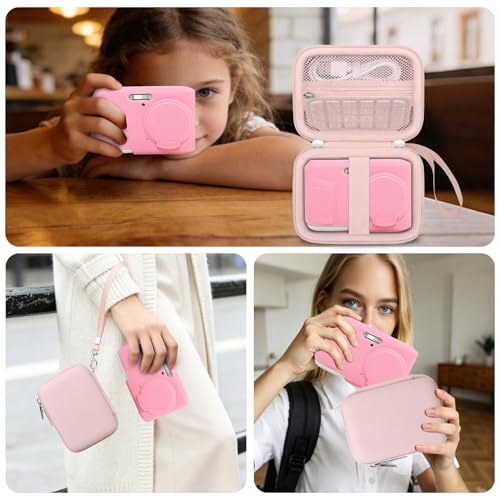 Case for Kodak PIXPRO FZ45 Digital Camera (Hard Case + Soft Silicone Cover) | Kodak PIXPRO FZ45 Digital Camera Hard Carrying Case and Soft Silicone Protective Case with Removable Lens Cover, Pink - color: Pink