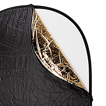 Fotodiox 48x72in 5-in-1 Collapsible Reflector Panel with Bag for Photography and Video - Black, Gold, Silver, Translucent, and White Panel - size: 48x72in (120x180cm)
