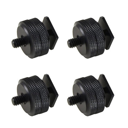Hot Shoe Adapter 1/4 Inch Camera Hot Shoe Mount Adapter Tripod Screw for DSLR Camera Rig Cold Hotshoe Screw Accessory Attachment for Camera Flash Shoe to 1/4"-20 Male Post Adapter with Locking Disk