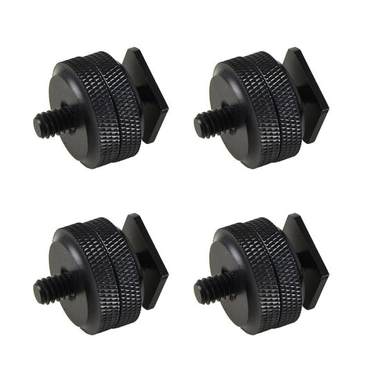 Hot Shoe Adapter 1/4 Inch Camera Hot Shoe Mount Adapter Tripod Screw for DSLR Camera Rig Cold Hotshoe Screw Accessory Attachment for Camera Flash Shoe to 1/4"-20 Male Post Adapter with Locking Disk