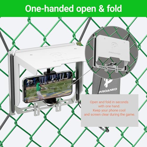 Game Changer Mounting Kit, Cell Phone Fence Mount with Shade and Power Bank Holder, Gamechanger Streaming Kit, Fence Phone Holder for iPhone GoPro Camera Mevo Start Recording Baseball Tennis Game - style: Game Changer Mounting Kit